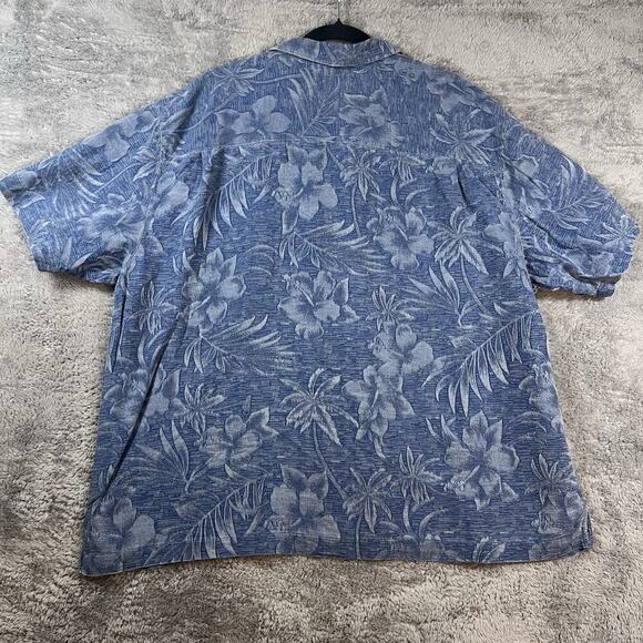 Paradise Collection Shirt Men XXL Classic Fit Hawaiian Palm Trees Rayon Blue - Picture 6 of 6